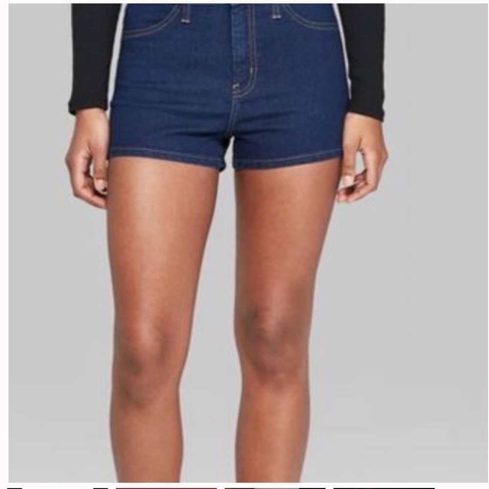 Dark wash denim shorts